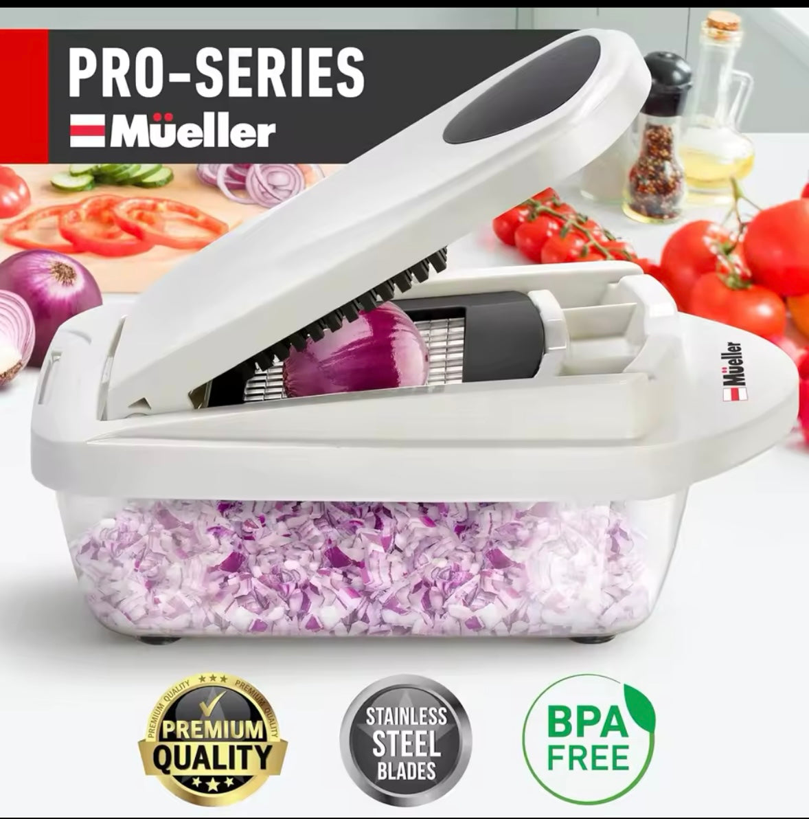 Mueller Pro-Series 0-in-1,8Blade Vegetable Chopper