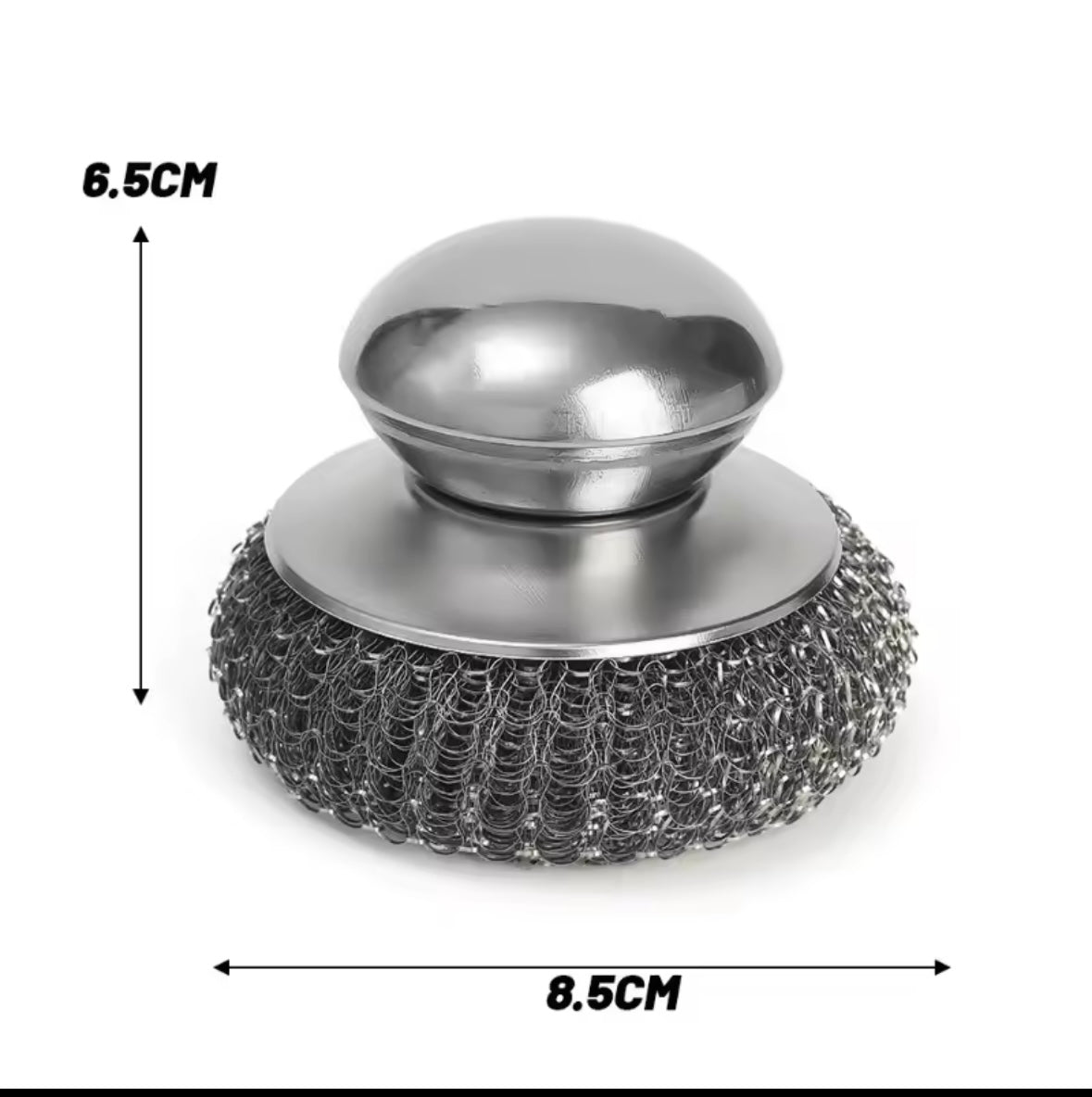 Kitchen Stainless Steel Pot Brush with Handles Dishwashing Wire Ball 2 Pcs